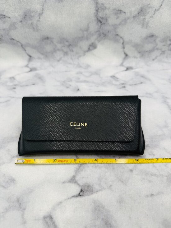 CELINE Sunglasses Case,Black Faux Leather Magnetic Case,Cleaning Cloth,Auth Card main image 4